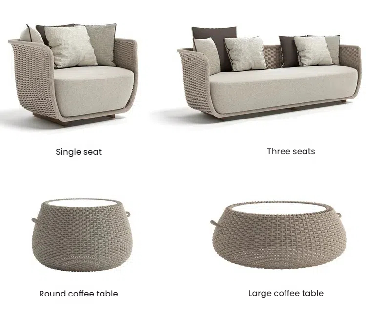 outdoor sofa and table